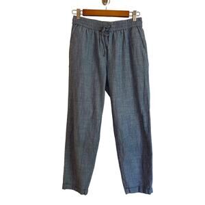 J. by J.Crew Cotton Pull-On Ankle Pants Size 2 Blue Tapered Barrel Leg Coastal